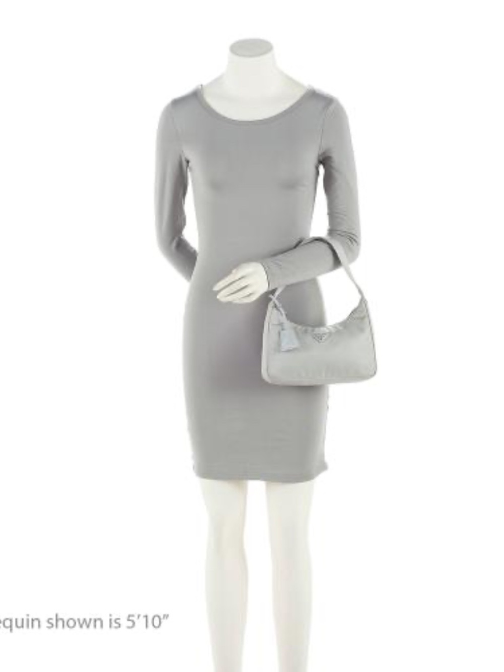 PRADA Re-Edition 2000 Mini Hobo silver gray small nylon bag underarm purse Y2k - Picture 5 of 15